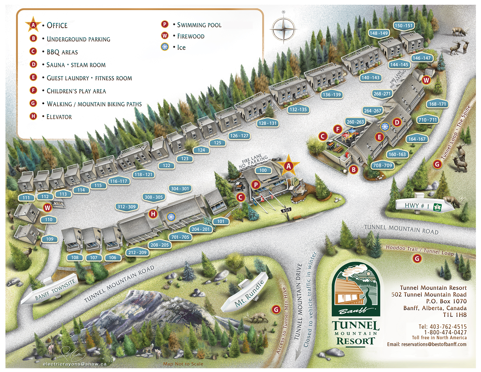 Tunnel Mountain Resort Map 2020
